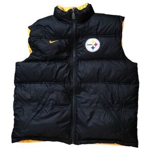 RARE Reversible Nike Jacket NFL Pittsburg Steelers Duvet Puffer Vest XL
